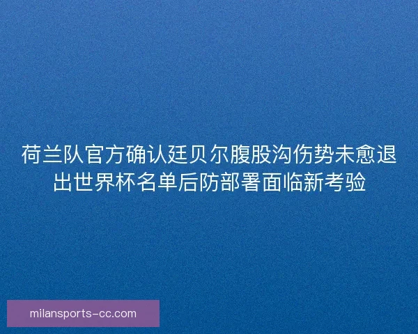 荷兰队官方确认廷贝尔腹股沟伤势未愈退出世界杯名单后防部署面临新考验